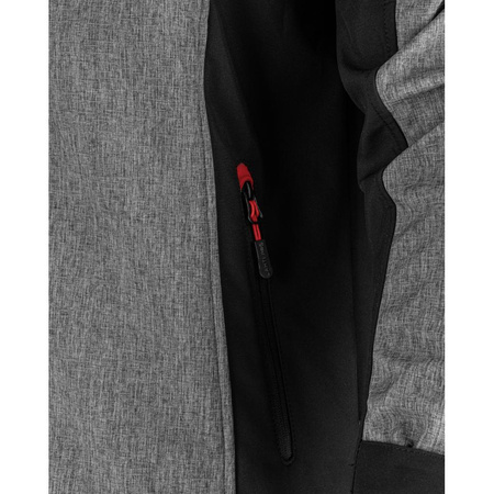 Kurtka z kapturem SoftShell odblaskowa Lahti Pro szaro-czarna, rozmiar XL