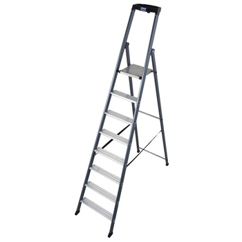 Drabina wolnostojąca ze stopniami, anodowana SePro S KRAUSE Monto 1x8 3,70m
