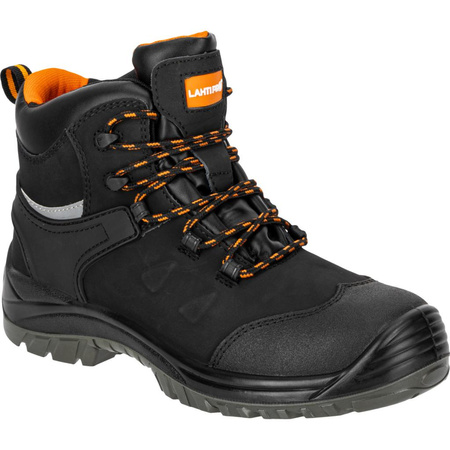 Trzewiki robocze nubukowe czarno - pomarańczowe 40