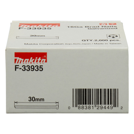Gwoździe szpilki 16GA 30mm do gwoździarki DBN600 2000szt. Makita F-33935