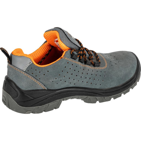 Półbuty robocze zamszowe z podnoskiem kompozytowym S1P SRC Lahti Pro szaro-pomarańczowe, rozmiar 44