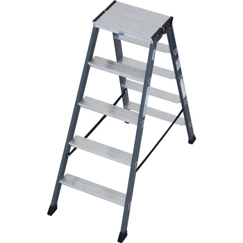 Drabina dwustronna ze stopniami, anodowana SePro D KRAUSE Monto 2,65m 2x5