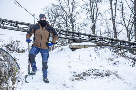 Kurtka zimowa 3w1 ocieplana odpinana podpinka Lahti Pro brązowo-czarna, rozmiar S