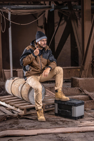 Kurtka zimowa 3w1 ocieplana odpinana podpinka Lahti Pro brązowo-czarna, rozmiar M