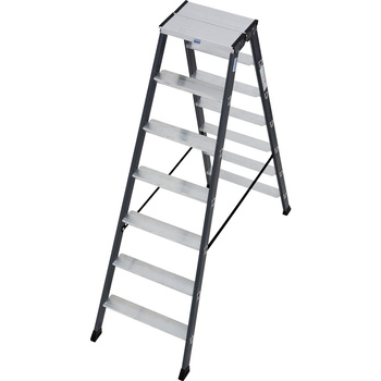 Drabina dwustronna ze stopniami, anodowana SePro D KRAUSE Monto 3,05m 2x7