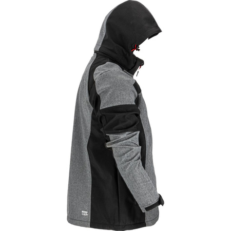 Kurtka z kapturem SoftShell odblaskowa Lahti Pro szaro-czarna, rozmiar L