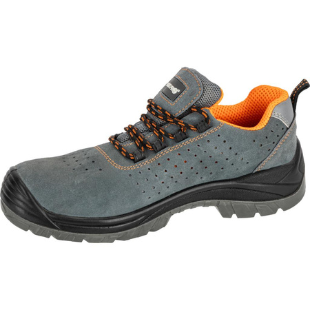 Półbuty robocze zamszowe z podnoskiem kompozytowym S1P SRC Lahti Pro szaro-pomarańczowe, rozmiar 43