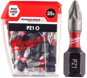 Bity udarowe Milwaukee  Shockwave Impact PZ1 25mm - 25 sztuk