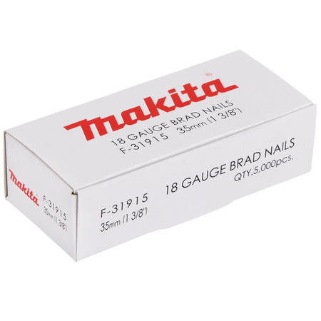 Gwoździe szpilki 18GA 35mm do gwoździarek 5000szt. Makita F-31915