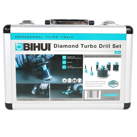 Zestaw 6 otwornic diamentowych M14 w walizce BIHUI DBDMK6