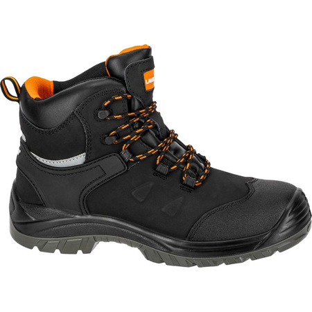 Trzewiki robocze nubukowe czarno - pomarańczowe 39