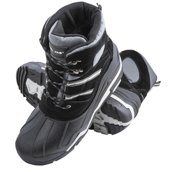 Trzewiki robocze śniegowce zamszowe skóra czarno - szare 43/44