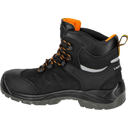 Trzewiki robocze nubukowe czarno - pomarańczowe 46