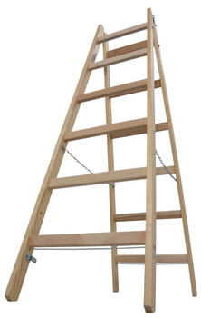 Drabina dwustronna drewniana ze szczeblami KRAUSE Stabilo 3,25m 2x7