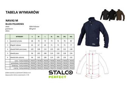 Bluza polarowa męska Stalco Navas M czarna, rozmiar L