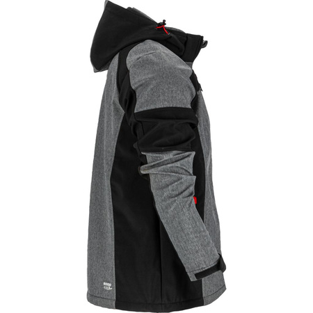 Kurtka z kapturem SoftShell odblaskowa Lahti Pro szaro-czarna, rozmiar L