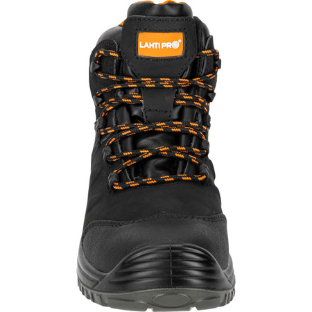 Trzewiki robocze nubukowe czarno - pomarańczowe 39