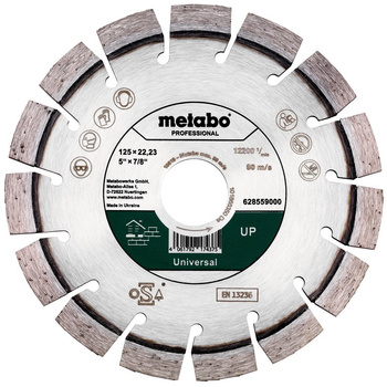 Diamentowa tarcza tnąca Metabo 125x22,23 mm, „UP”, uniwersalna „professional” (628559000)