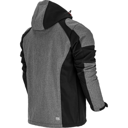 Kurtka z kapturem SoftShell odblaskowa Lahti Pro szaro-czarna, rozmiar S