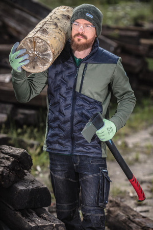 Bluza ocieplana pikowana Lahti Pro zielono-czarna, rozmiar 3XL