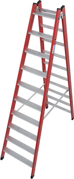 Drabina dwustronna z tworzywa sztucznego ze stopniami KRAUSE Stabilo 3,75m 2x10