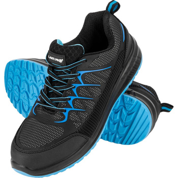 Półbuty robocze S1P SRC podnosek stalowy Lahti Pro czarno-niebieskie, rozmiar 43