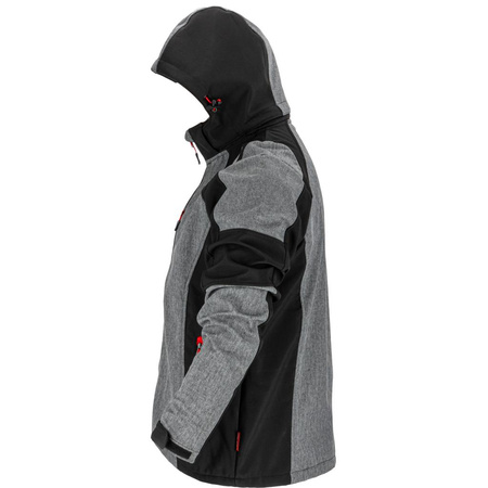 Kurtka z kapturem SoftShell odblaskowa Lahti Pro szaro-czarna, rozmiar S