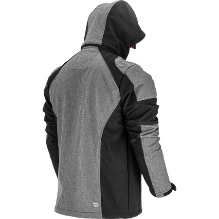 Kurtka z kapturem SoftShell odblaskowa Lahti Pro szaro-czarna, rozmiar M