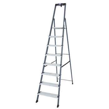 Drabina wolnostojąca ze stopniami anodowana Securo KRAUSE Monto 1x8 3,70m