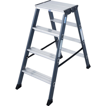 Drabina dwustronna ze stopniami, anodowana SePro D KRAUSE Monto 2,40m 2x4