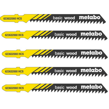 Zestaw 5 brzeszczotów do wyrzynarek Metabo „basic wood” 74/ 3,0 mm (623632000)