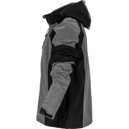 Kurtka z kapturem SoftShell odblaskowa Lahti Pro szaro-czarna, rozmiar 3XL