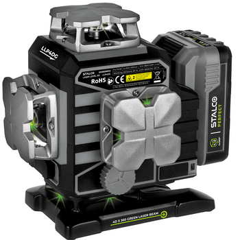 Laser krzyżowy 4D zielony Stalco LLP4DG