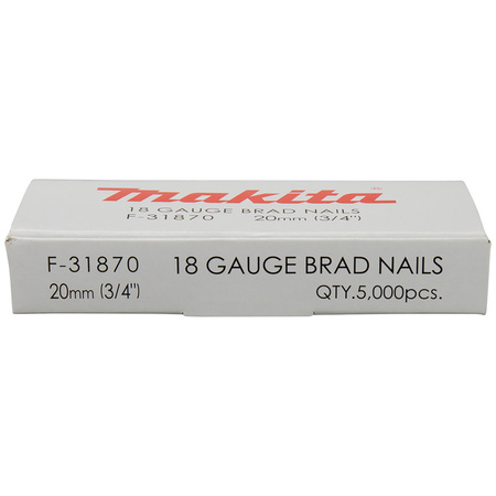 Gwoździe szpilki 18GA 20mm do gwoździarek 5000szt. Makita F-31870