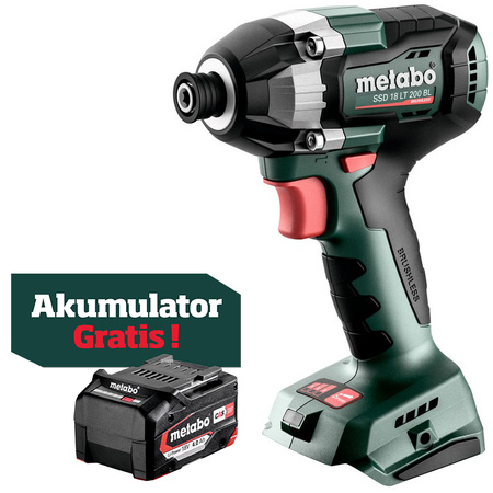 Akumulatorowy zakrętak udarowy Metabo SSD 18 LT 200 BL (602397850)