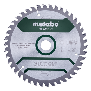 Piła tarczowa „multi cut – classic”, 160x20 Z42 FZ/TZ 5° Metabo (628277000)