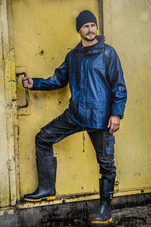 Spodnie robocze jeansowe ze wzmocnieniem Lahti Pro granatowe, rozmiar L