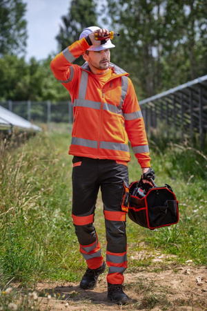 Trzewiki robocze nubukowe czarno - pomarańczowe 39