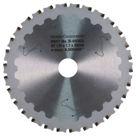 Tarcza do metalu 136x20mm 30Z EFFICUT TCT do pilarek tarczowych Makita B-69303