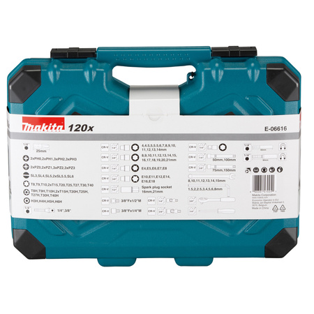 Zestaw 120 szt. narzędzi ręcznych Makita E-06616
