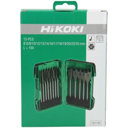 Zestaw wierteł do drewna 13el. w kasecie HiKOKI