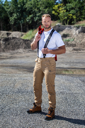 Spodnie bojówki Slim Fit Lahti Pro beżowe, rozmiar XL