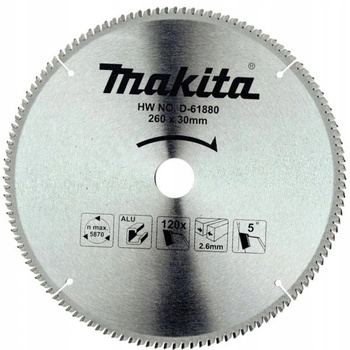 Tarcza tnąca Makita D-61880 do aluminium 260x30mm 120Z