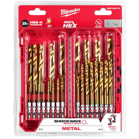 Zestaw wierteł do metalu HSS-G (2-13mm) 25szt. Milwaukee 4932500420