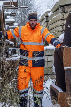 Kurtka ostrzegawcza zimowa ocieplana Lahti Pro pomarańczowa, rozmiar 2XL