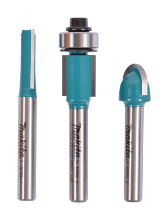 Zestaw 3 frezów do frezarek 6mm Makita D-30209