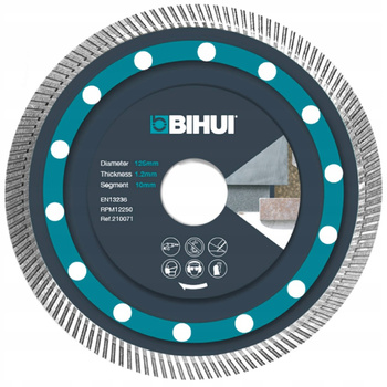 Tarcza diamentowa 125mm super cienka do cięcia na sucho BIHUI DCBN5
