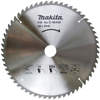 Tarcza do cięcia drewna, sklejki, płyty wiórowej, mdf 260x30mm 60Z Makita D-46408