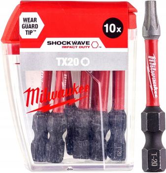 Bity udarowe Milwaukee  Shockwave Impact TX25 50mm -  10 sztuk