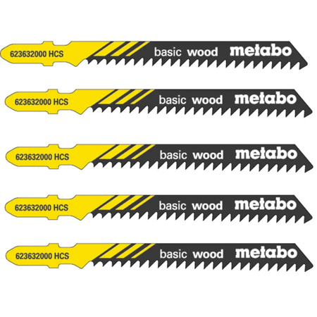 Zestaw 5 brzeszczotów do wyrzynarek Metabo „basic wood” 74/ 3,0 mm (623632000)
